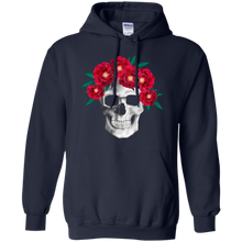 Hot-Red-Flower-Skull-3D-T-Shirt