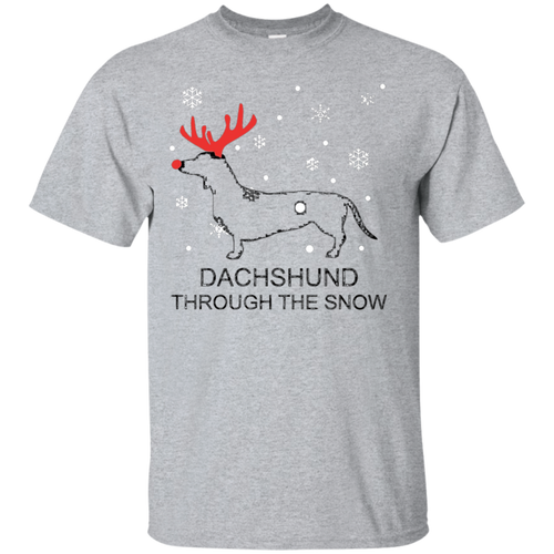Dachshund-Through-The-Snow-Christmas-T-Shirt