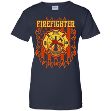Firefighter-Fire-Department-Fire-Badge-and-Flag-T-shirt