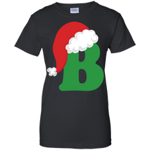 Christmas-Santa-Hat-Letter-B-Monogram-Holiday-T-shirt