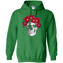 Hot-Red-Flower-Skull-3D-T-Shirt