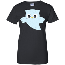Cute-Ghost-Halloween-Owl---Distressed-Vintage-Print-Shirt