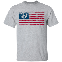 Distressed-American-USA-Flag-with-Peace-Sign-T-shirt