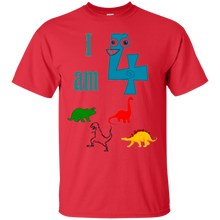 I-am-4-Four-Dinosaurs-Birthday-Funny-T-Shirt-Kids-Boys-Girls