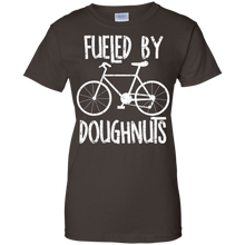 Fueled-By-Doughnuts-Rough-White-Text-Funny-Bicycle-T-Shirt