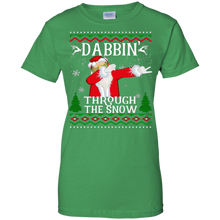 Cute-Dabbing-Through-The-Snow-Funny-Santa-Christmas-T-Shirt