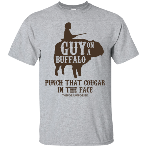 Guy-on-a-Buffalo-Shirt-~-Possum-Possee-Funny-Graphic-Tee