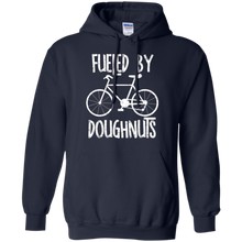 Fueled-By-Doughnuts-Rough-White-Text-Funny-Bicycle-T-Shirt