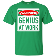 Genius-At-Work-Highway-Warning-Road-Sign-Funny-T-Shirt