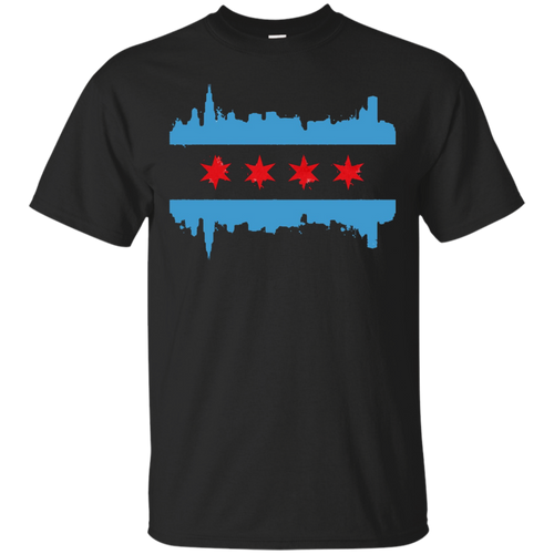 Flag-T-Shirts---Chicago-Flag-Skyline-Design-Tee