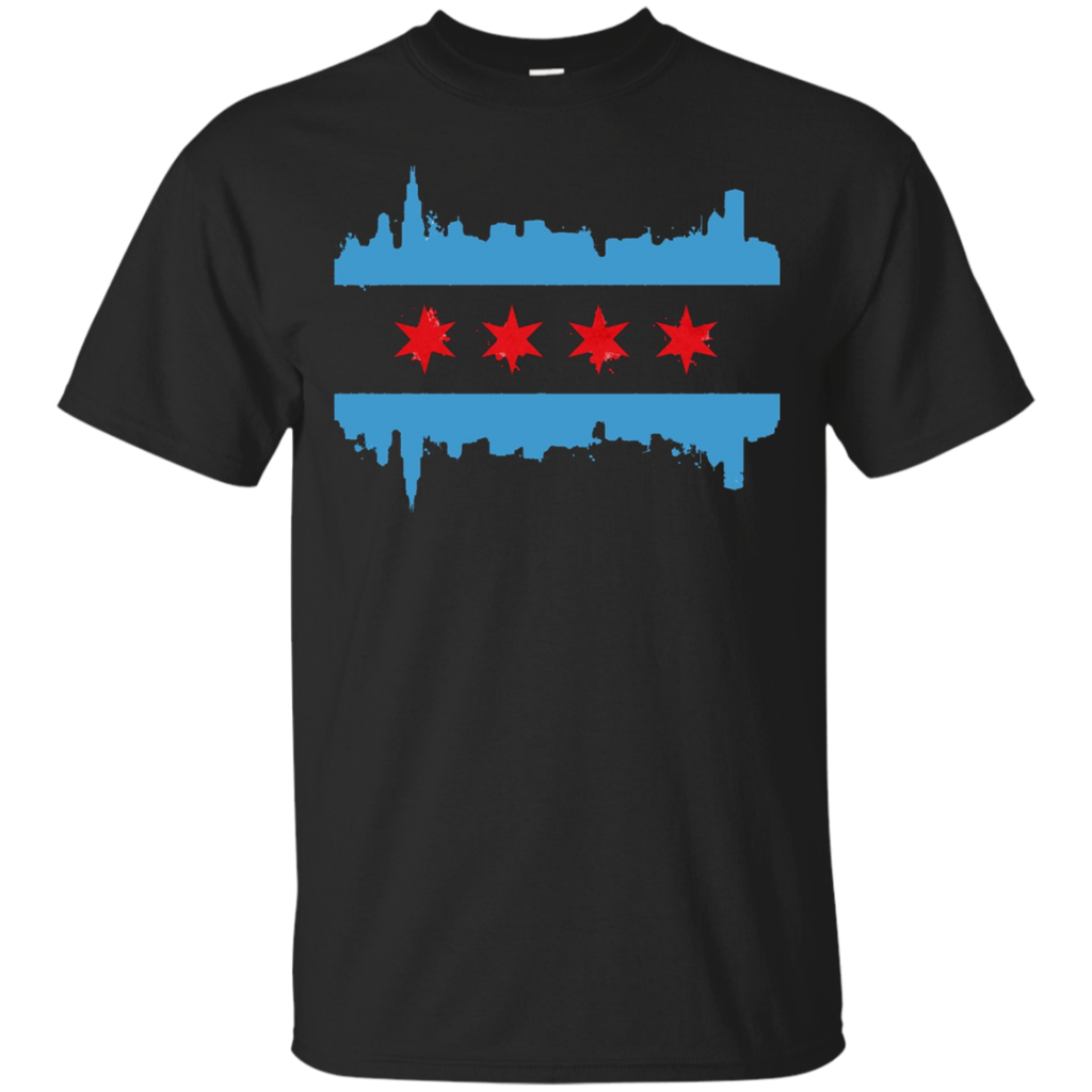 Flag-T-Shirts---Chicago-Flag-Skyline-Design-Tee