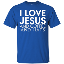 Funny---I-love-Jesus-and-coffee-and-naps---t-shirts