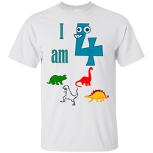 I-am-4-Four-Dinosaurs-Birthday-Funny-T-Shirt-Kids-Boys-Girls