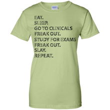 Funny-Nurses-shirt--Eat-sleep-go-to-clinicals-freak-out-tee