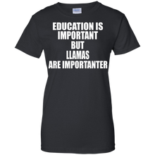 Funny-Llama-T-Shirt-Education-Is-Importanter