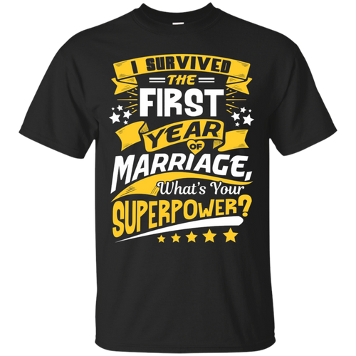 First-Anniversary-Gift-1st-One-Year-Wedding-Marriage-T-Shirt