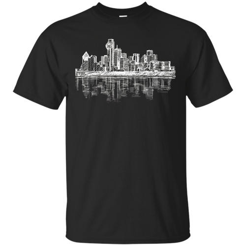 Dallas-Texas-Big-D-Skyline-Panorama-Drawing-T-Shirt