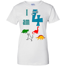 I-am-4-Four-Dinosaurs-Birthday-Funny-T-Shirt-Kids-Boys-Girls