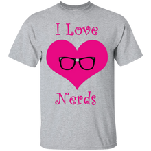 Girly-I-love-Nerds-pink-heart-T-Shirt