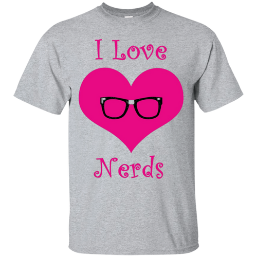 Girly-I-love-Nerds-pink-heart-T-Shirt
