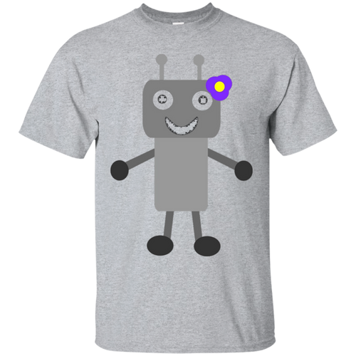 Cute-Robot-Girl-With-Flower-in-Hair-T-shirt