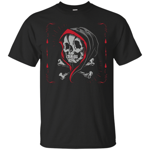 Grim-Reaper-Skull-In-Hood-Graphic-T-Shirt