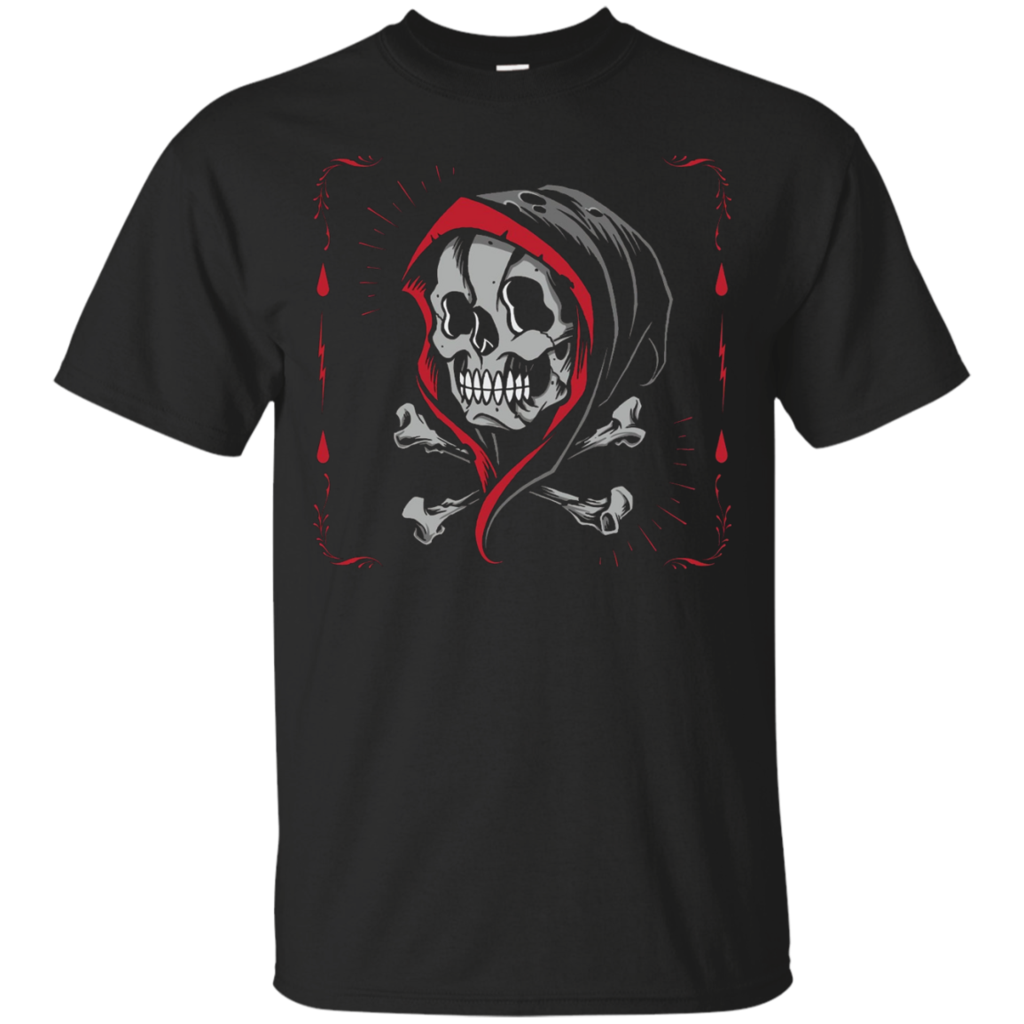 Grim-Reaper-Skull-In-Hood-Graphic-T-Shirt