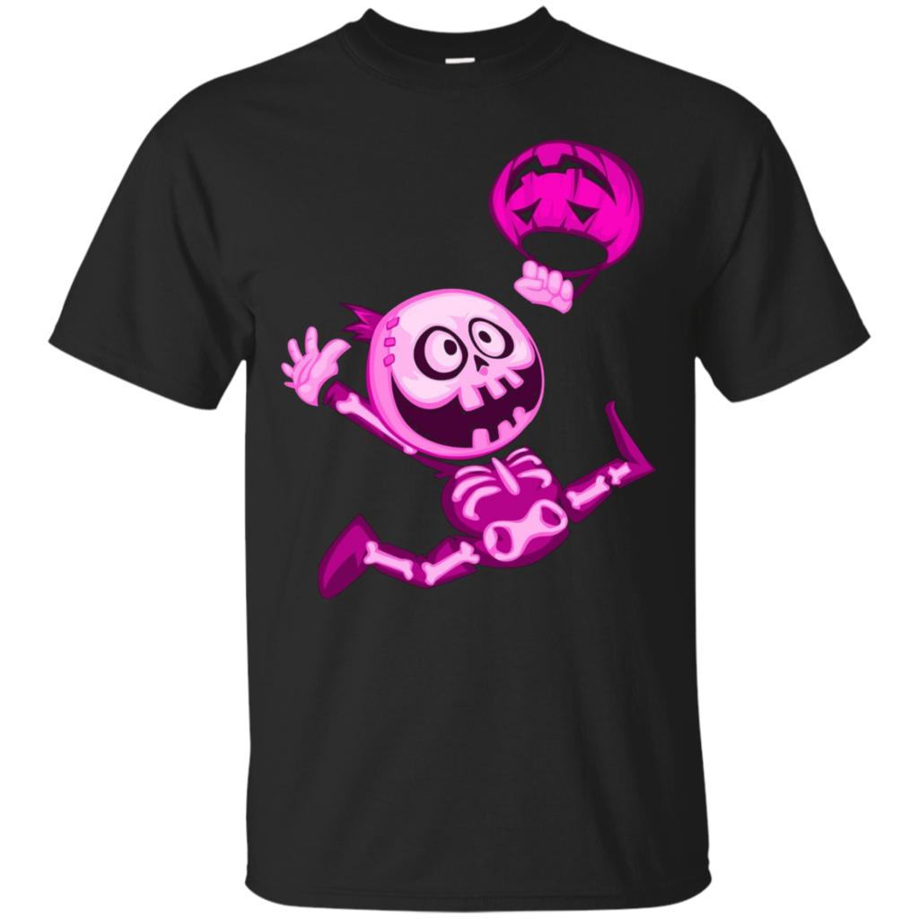 Halloween-T-Shirt-Skeleton-With-Evil-Pumpkin-Halloween-Party