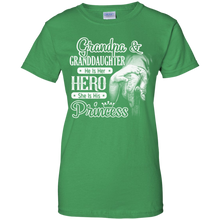 Grandpa-_-Granddaughter---He-Is-Her-Hero-Tshirt