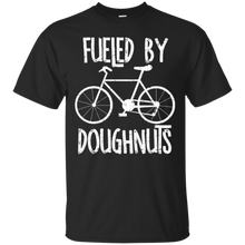 Fueled-By-Doughnuts-Rough-White-Text-Funny-Bicycle-T-Shirt