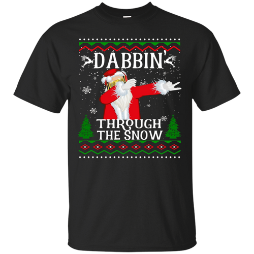 Cute-Dabbing-Through-The-Snow-Funny-Santa-Christmas-T-Shirt