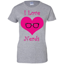 Girly-I-love-Nerds-pink-heart-T-Shirt