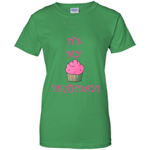 Girly-it's-my-birthday-pink-cupcake-T-Shirt