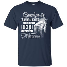 Grandpa-_-Granddaughter---He-Is-Her-Hero-Tshirt