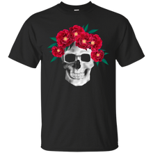 Hot-Red-Flower-Skull-3D-T-Shirt
