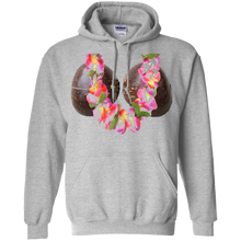 Hawaiian-Luau-Tiki-Coconut-Bra-Flower-Lei-Tee-Shirt-Costume