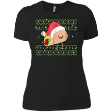 TACO Santa Hat Ugly Christmas shirt Ladies' Boyfriend Shirt