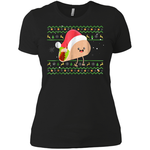 TACO Santa Hat Ugly Christmas shirt Ladies' Boyfriend Shirt