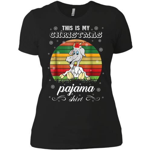 This is my Christmas Pajama Shirt Goat Animal Ladies' Boyfriend Shirt