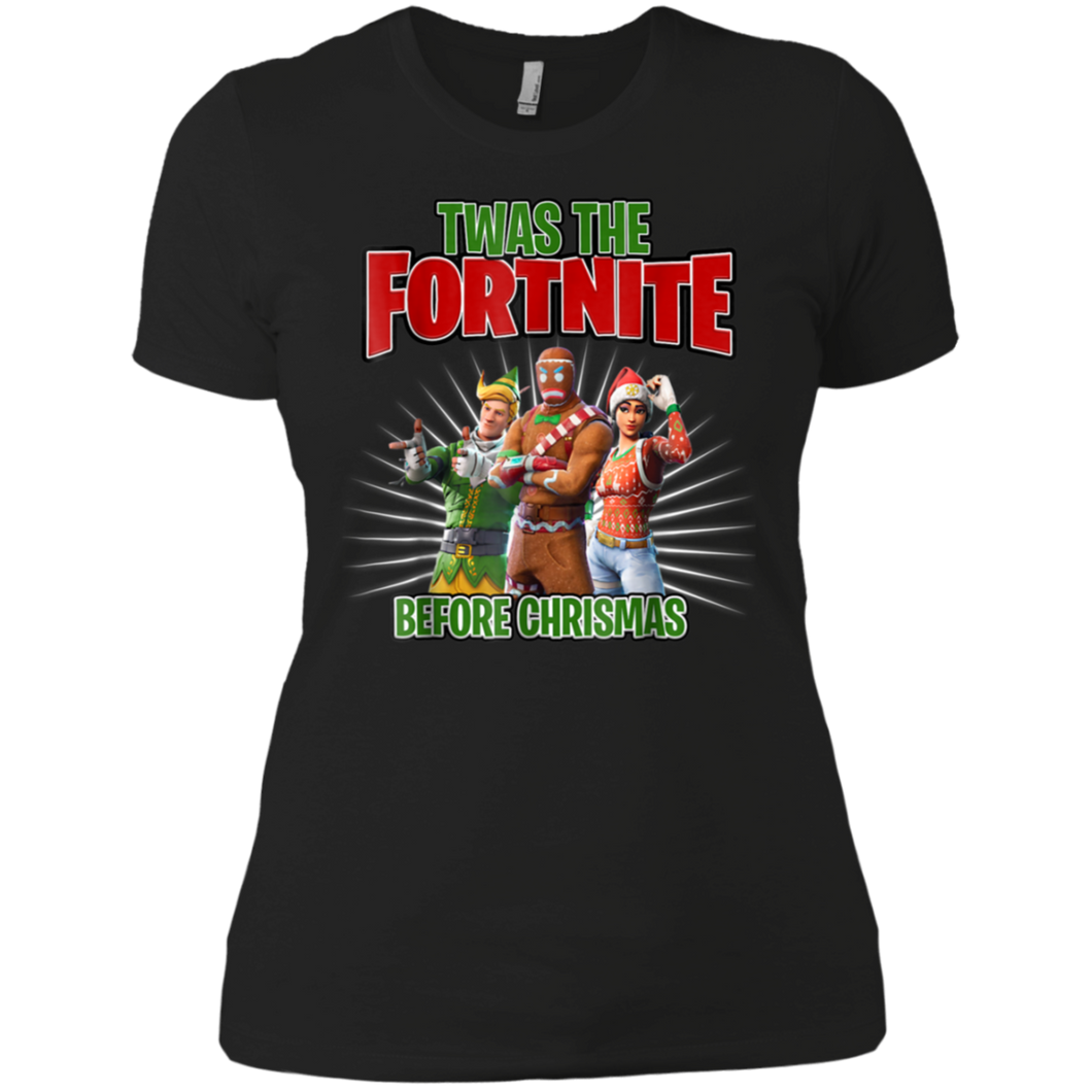 Twas The Fortnite Before Christmas Shirt Ladies' Boyfriend Shirt