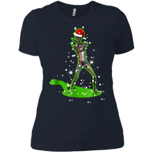 Santa Hat Christmas-Howard The Alien Ladies' Boyfriend Shirt