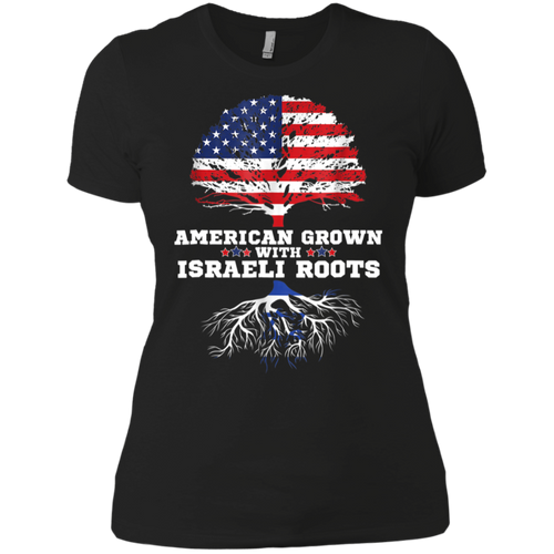 Israeli American Shirt American Grown With Israel Roots Ladies' Boyfriend Shirt