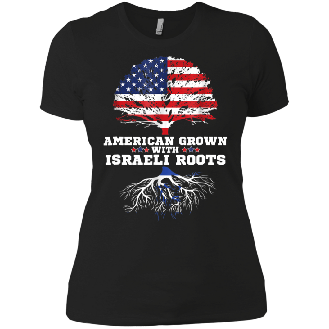 Israeli American Shirt American Grown With Israel Roots Ladies' Boyfriend Shirt