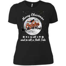 Merry Christmas Baltimore Orioles to all and to all a Roll Tide shirt Ladies' Boyfriend Shirt