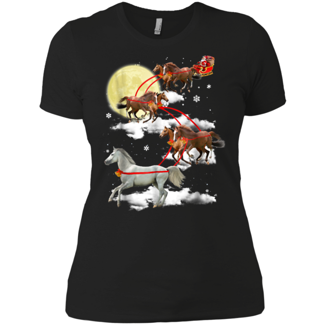 Horse Christmas Funny Shirt Ladies' Boyfriend Shirt