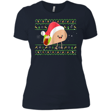 TACO Santa Hat Ugly Christmas shirt Ladies' Boyfriend Shirt