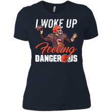 I Woke Up Feeling Dangerous Mayfield Browns Football Ladies' Boyfriend Shirt