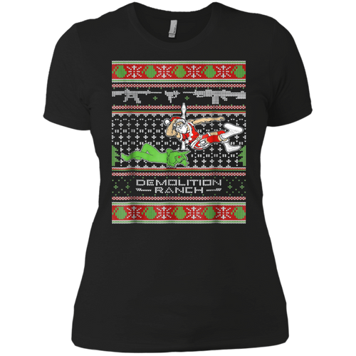 Demolition Funny Ugly Christmas Holiday Ladies' Boyfriend Shirt