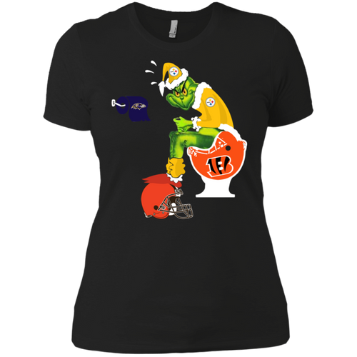 Pittsburgh Steelers Santa Grinch toilet Shirt Ladies' Boyfriend Shirt