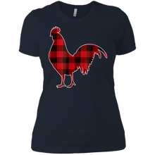 Red Plaid Rooster Christmas Pajamas Shirt Rooster Gift Ladies' Boyfriend Shirt